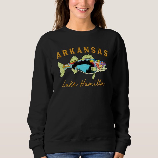 Manar Arkansas Walleye Fishing Hamilton Sjö Walley T Shirt (Framsida)