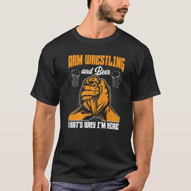 Manar Arm Wrestling och Beer Arm Wrestler T Shirt (Framsida)