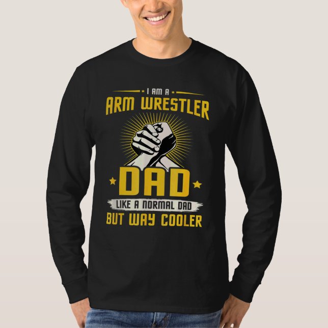 Manar Arm Wrestling Pappa Normal Pappa men Way Coo T Shirt (Framsida)