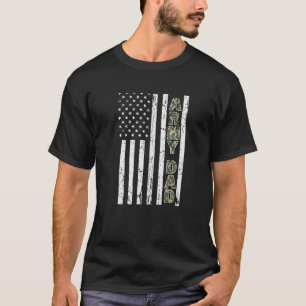 Manar armé Pappa Amerikanska Flagga militärkamoufl T Shirt