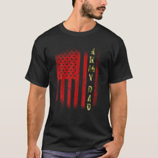 Manar armé Pappa USA flagga USA:s militära Fars da T Shirt