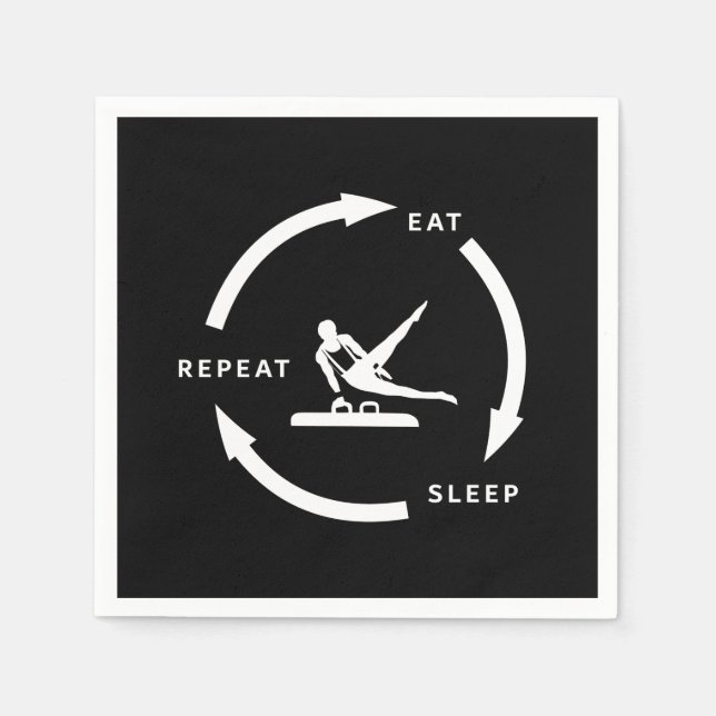 Manar Artistic Gymnastics Eat Ssov Repeat Sports Pappersservett (Framsidan)