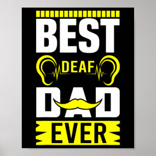 Manar ASL Best Döv Pappa någonsin Underteckna Döve Poster