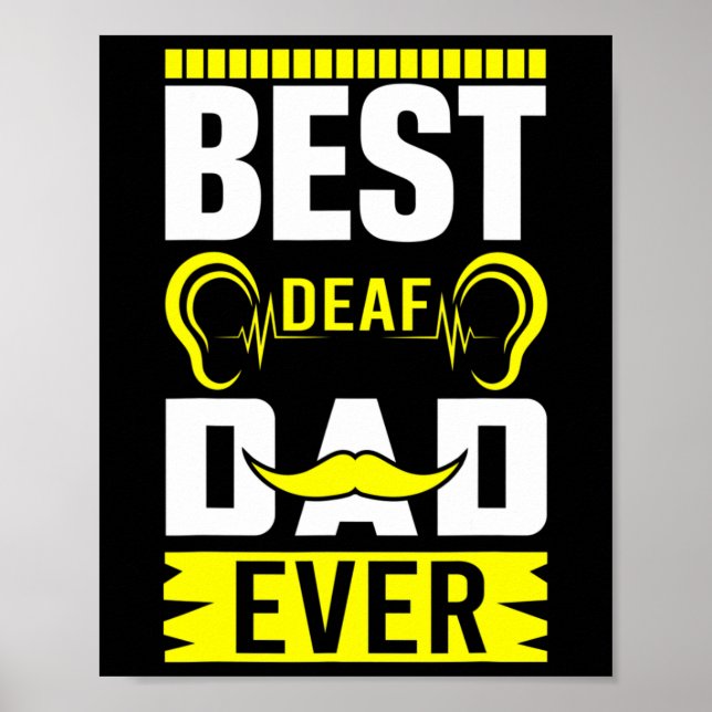 Manar ASL Best Döv Pappa någonsin Underteckna Döve Poster (Framsidan)