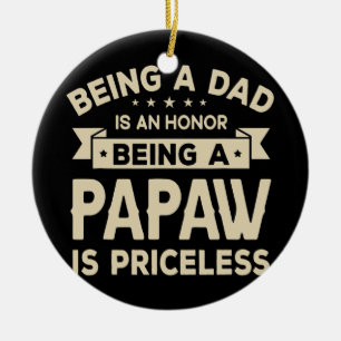 Manar Att vara PAPPA är en HONOR. Julgransprydnad Keramik