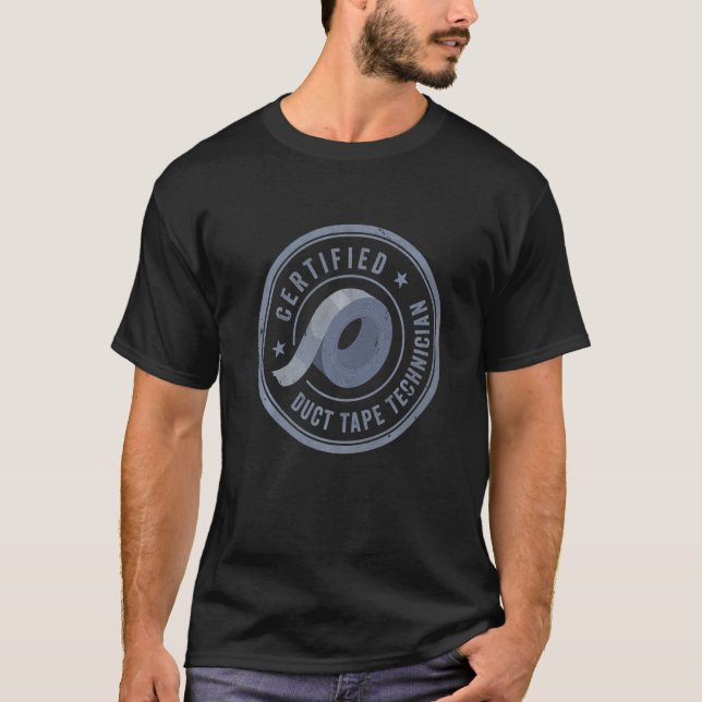 Manar Auktoriserad Duct Tape Technician T Shirt (Framsida)
