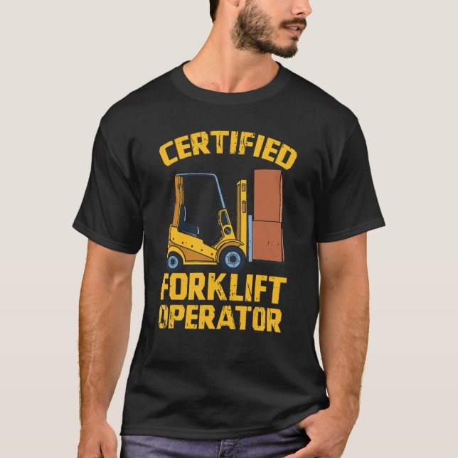 Manar Auktoriserad Forklift operator Forklift oper T Shirt (Framsida)