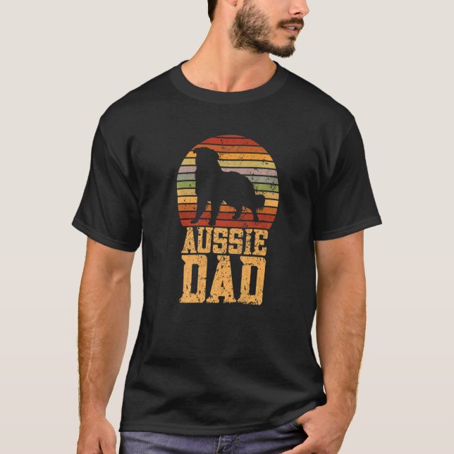 Manar Aussie Pappa Aussie Owner Australian shepher T Shirt (Framsida)