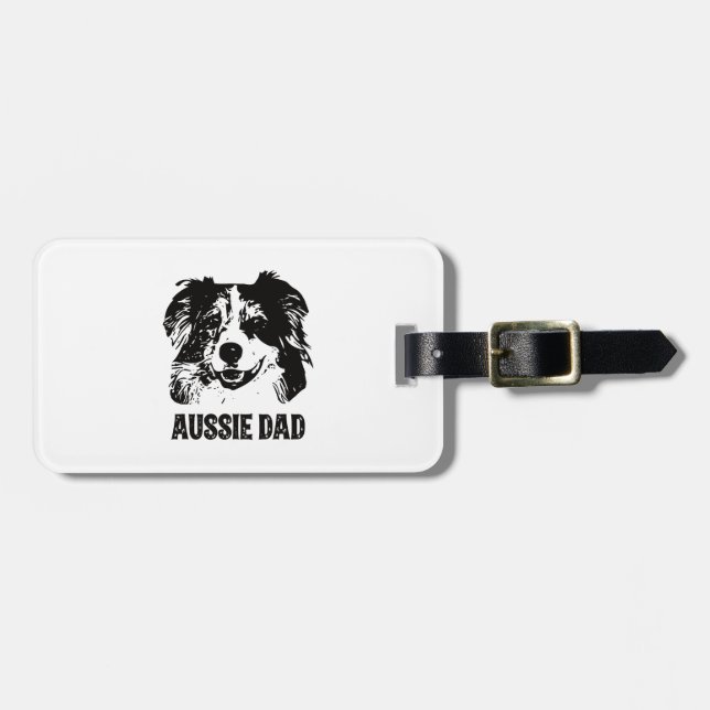 Manar Aussie Pappa - Australian shepherd Hund Papp Bagagebricka (Horisontell Framsida)