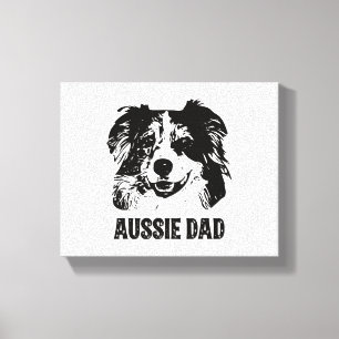 Manar Aussie Pappa - Australian shepherd Hund Papp Canvastryck