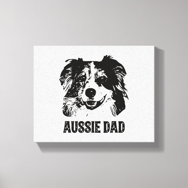 Manar Aussie Pappa - Australian shepherd Hund Papp Canvastryck (Framsida)