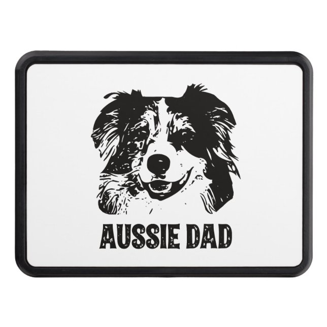 Manar Aussie Pappa - Australian shepherd Hund Papp Dragkroksskydd (Framsidan)