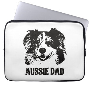 Manar Aussie Pappa - Australian shepherd Hund Papp Laptop Fodral