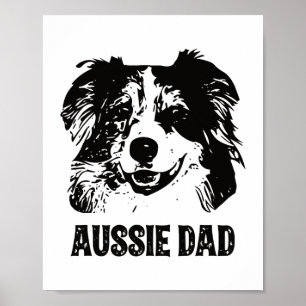 Manar Aussie Pappa - Australian shepherd Hund Papp Poster