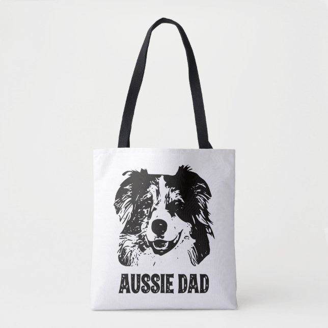Manar Aussie Pappa - Australian shepherd Hund Papp Tygkasse (Framsida)
