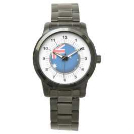 Manar Australien Flagga Oversized Black Watch Armbandsur