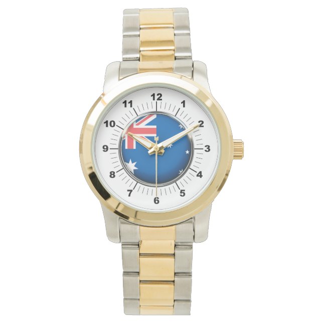 Manar Australien Flagga Oversized Two-Tone Watch Armbandsur (Framsida)