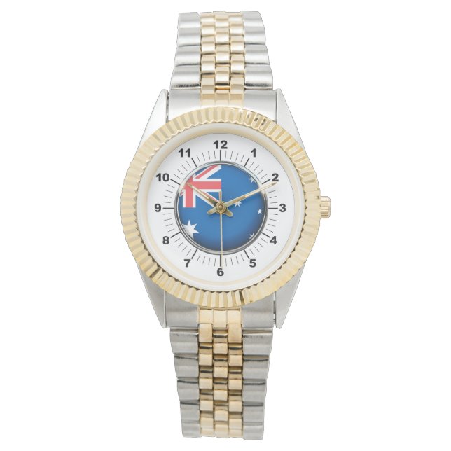 Manar Australien Flagga Two-Tone Bracelet Watch Armbandsur (Framsida)