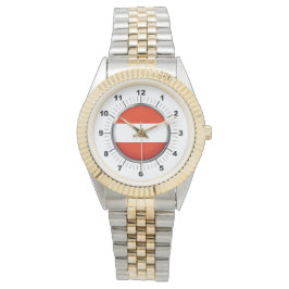 Manar Austria Flagga Two-Tone Bracelet Watch Armbandsur