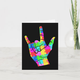 Manar Autism Awareness Sign Language Gifts ASL Lov Kort