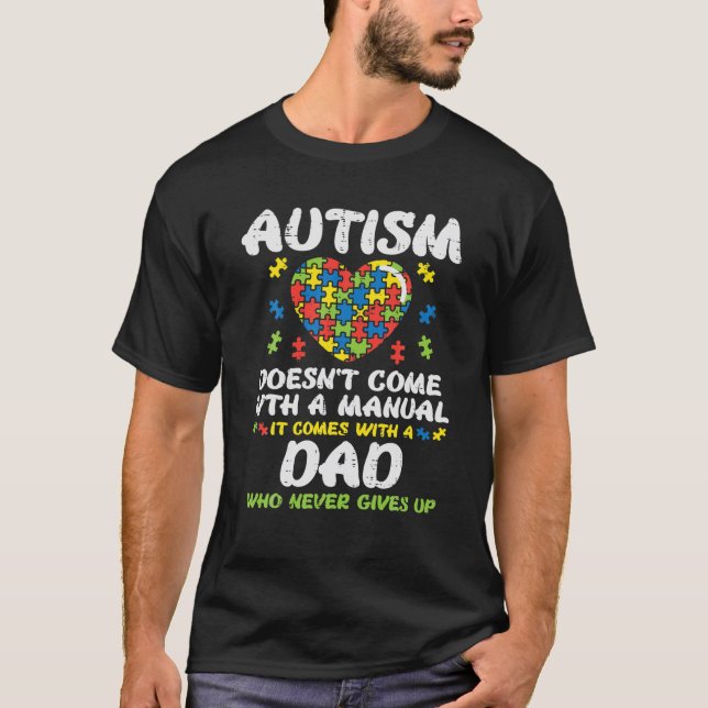 Manar Autism Kom med manuell Pappa Puzzle Awa T Shirt (Framsida)