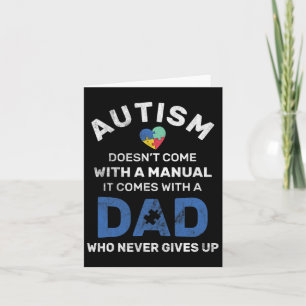 Manar Autism Pappa aldrig Ge upp medvetandegörande Kort