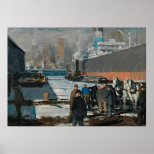 Manar av Docks av George Bellows (1912) Poster