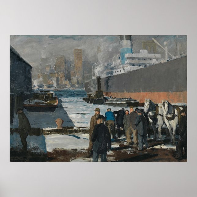 Manar av Docks av George Bellows (1912) Poster (Framsidan)