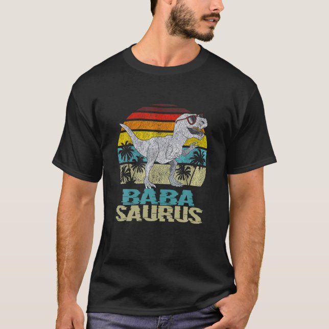 Manar Babasaurus t Rex Dinosaur Baba Saurus Familj Shirt (Framsida)
