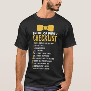 Manar Bachelor Party Checklist Groom Marskalkars S T Shirt
