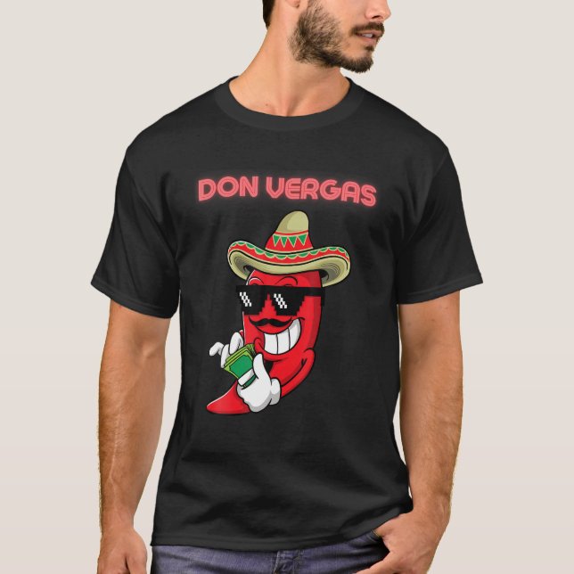Manar Badass Red Hett Chili Pepper Don Vergas T Sh T Shirt (Framsida)