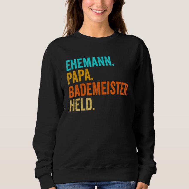 Manar Bademeister Pappa Hero Swimming Lifeguard T Shirt (Framsida)