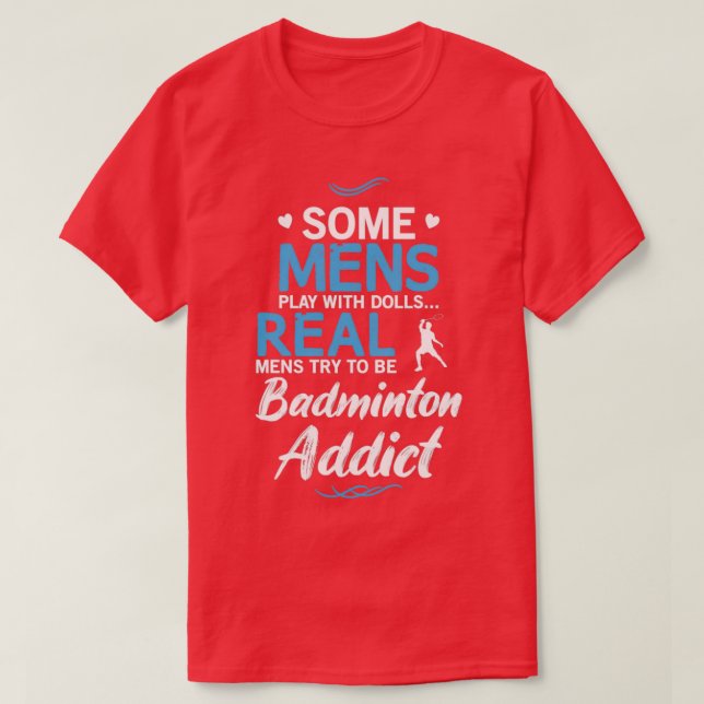 Manar Badminton Addict Funny Design för T Shirt (Design framsida)