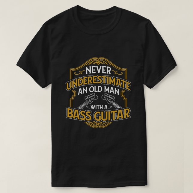 Manar Baid Manar Gamle man med en bussgitarr T Shirt (Design framsida)