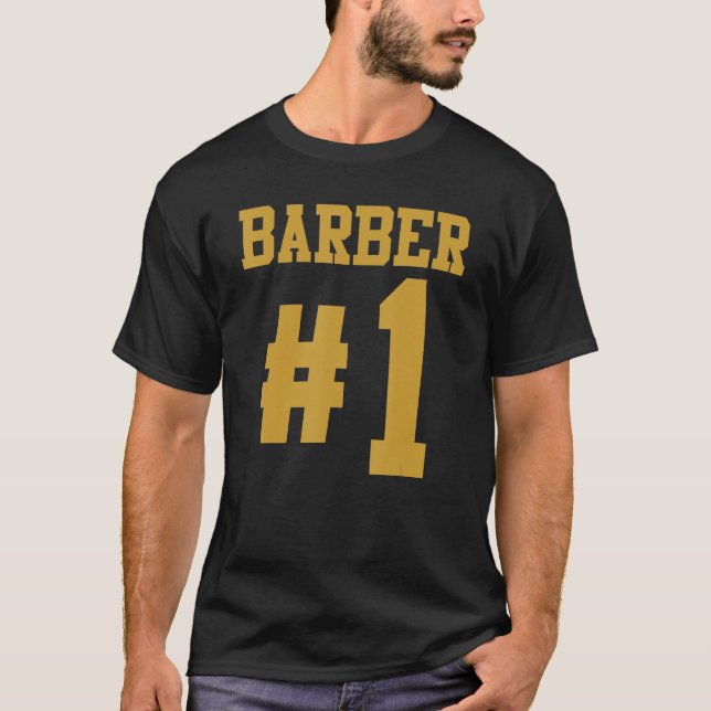 Manar Barber 1 Barbershop Hair Scissor Fade T Shirt (Framsida)