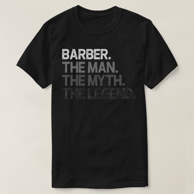 Manar Barber Gift Man Myth the Legend T Shirt (Design framsida)