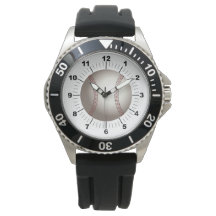 Manar Baseball Krona Black Rubber Strap Watch