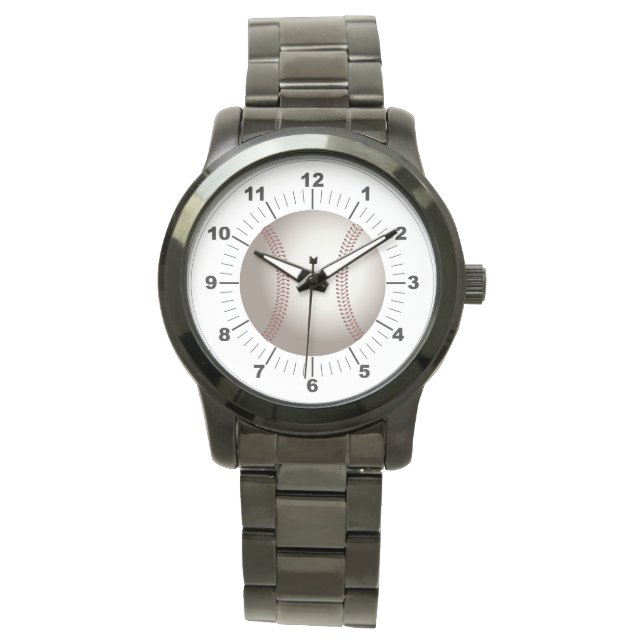 Manar Baseball Oversized Black Bracelet Watch Armbandsur (Framsida)