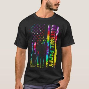Manar Baseball Pappy American Flagga Tie dye T Shirt