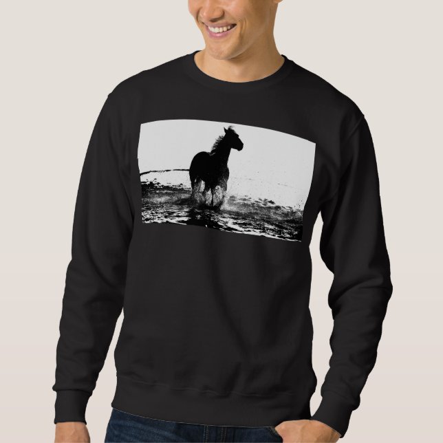 Manar Basic Black Sweatshirt RunHorse Template (Framsida)
