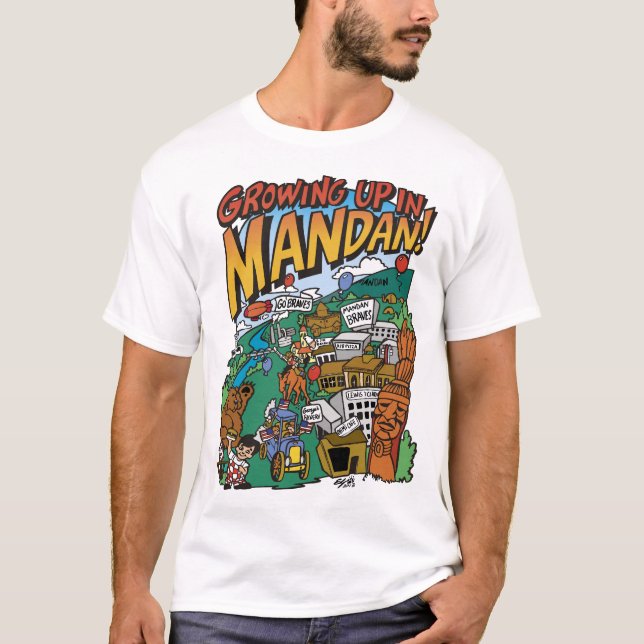 Manar Basic "Growing up in Mandan" T-shirt (Framsida)