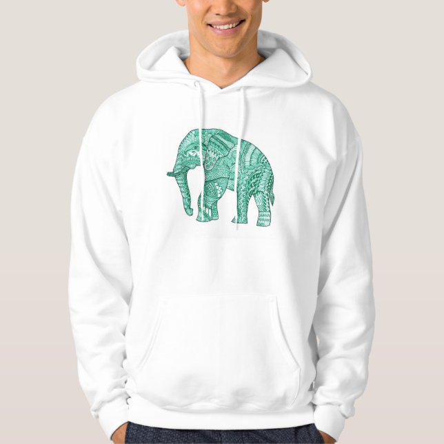 Manar Basic Patterned Elephant Hoodie (Framsida)