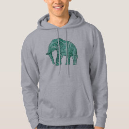 Manar Basic Patterned Elephant Hoodie