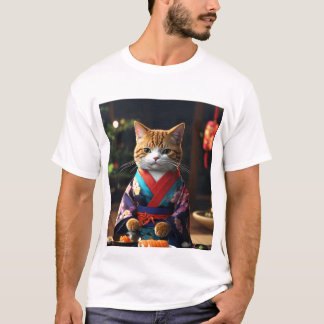 Manar Basic-Shirt Prated Cat T Shirt
