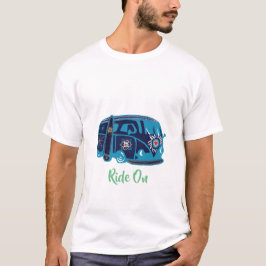 Manar Basic-Shirt, White Ride on Van Hippie T-shirt