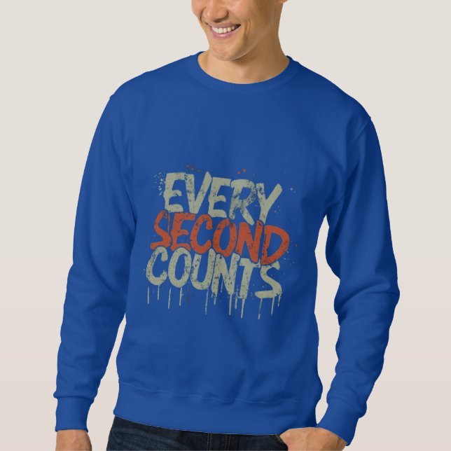 Manar Basic Sweatshirt, varje sekund Counts Sweat Lång Ärmad Tröja (Framsida)