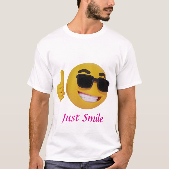 Manar Basic T-Shirt med leende Emoji (Framsida)