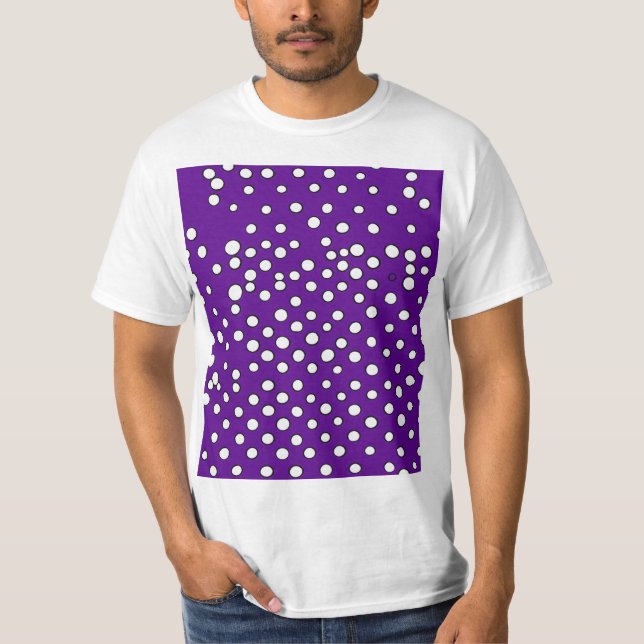 Manar Basic T-Shpolka dot mönster lila T Shirt (Framsida)