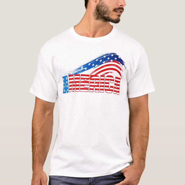 Manar Basic Tee - AMERICA Stars Rand (Framsida)