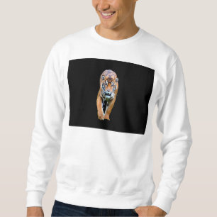 Manar Basic White Sweatshirt Walking Tiger Trendig